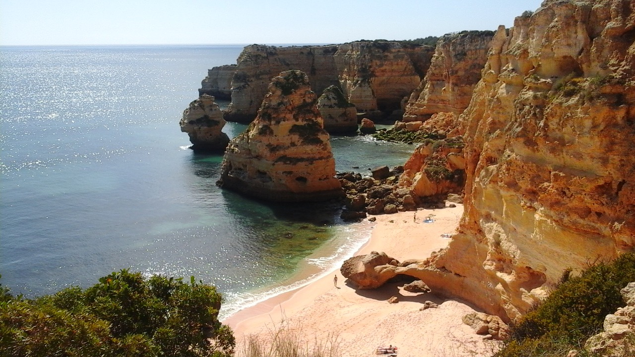 Algarve, Lagos, Portugal, Uolos, Vandenynas, Smiltainis, Saulė, Atostogos, Papludimys, Kranto