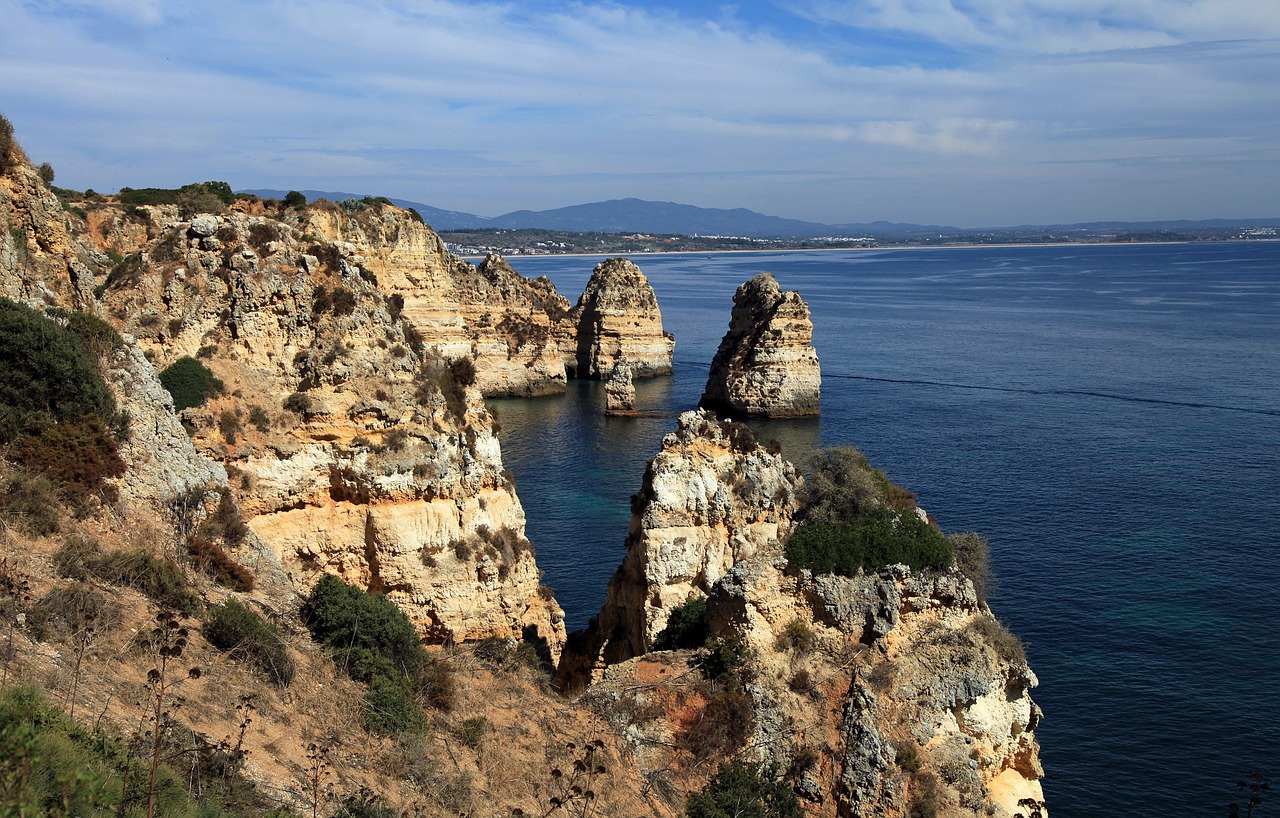 Algarve, Portugal, Uolos, Rokas, Kranto, Атлантический, Gamta, Jūra, Vandenynas, Nemokamos Nuotraukos