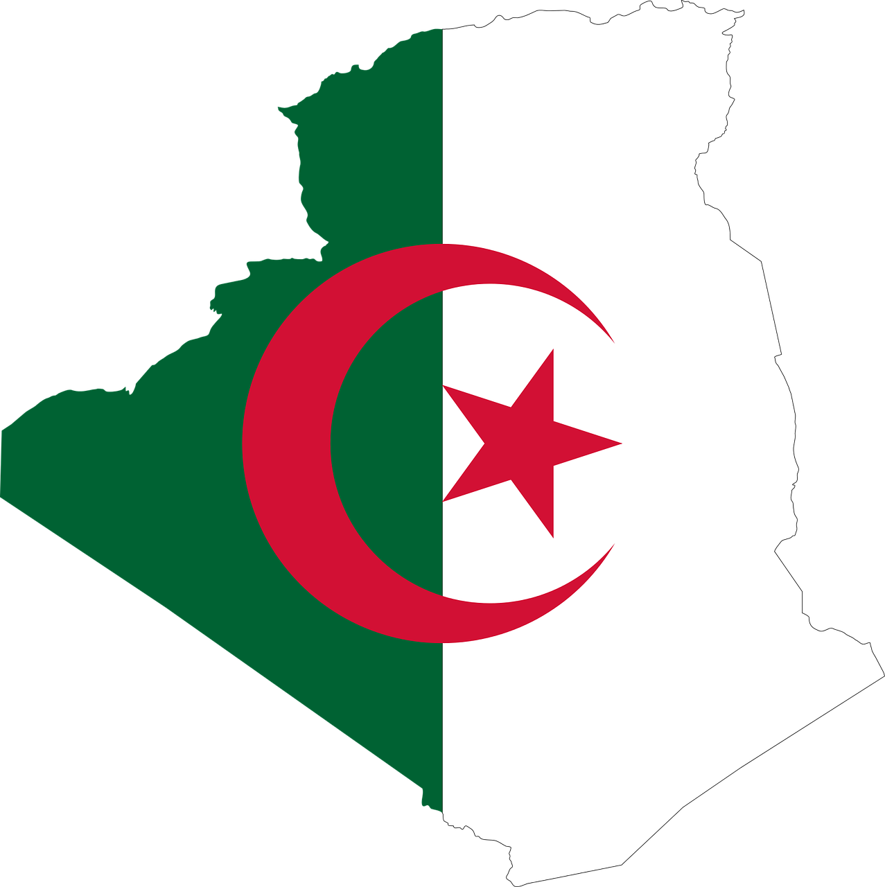 Algeria, Arabas, Sienos, Šalis, Vėliava, Žemėlapis, Artimieji Rytai, Tauta, Šiaurės Afrika, Nemokama Vektorinė Grafika