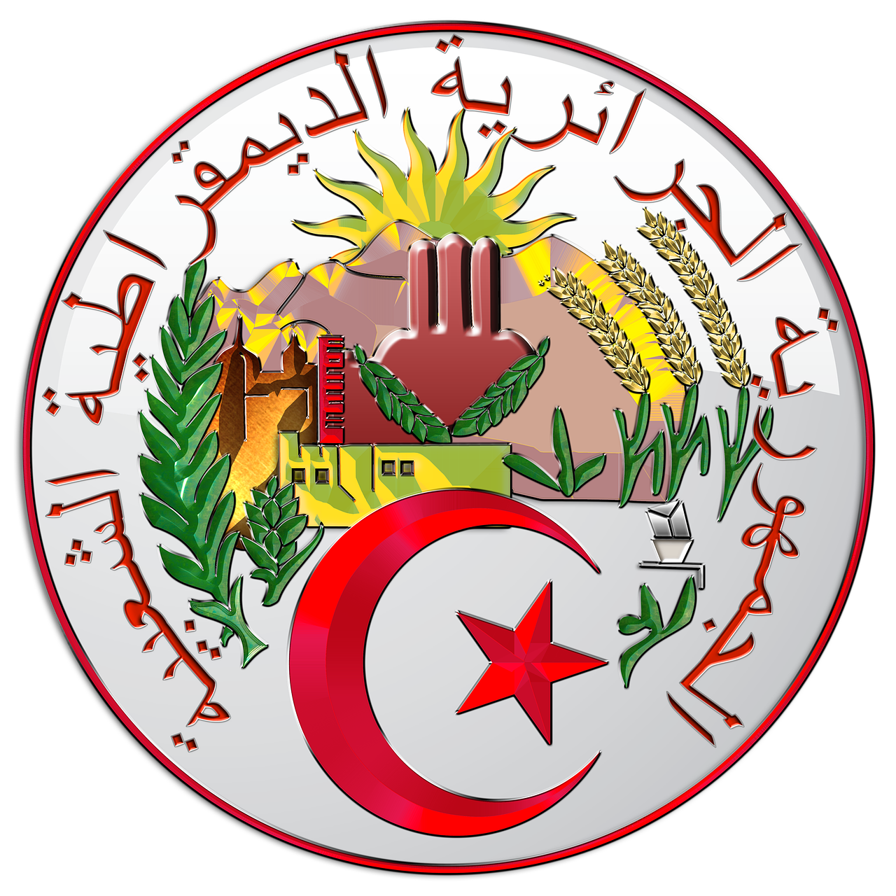 Algeria, Herbas, Heraldika, Emblema, Nemokamos Nuotraukos,  Nemokama Licenzija