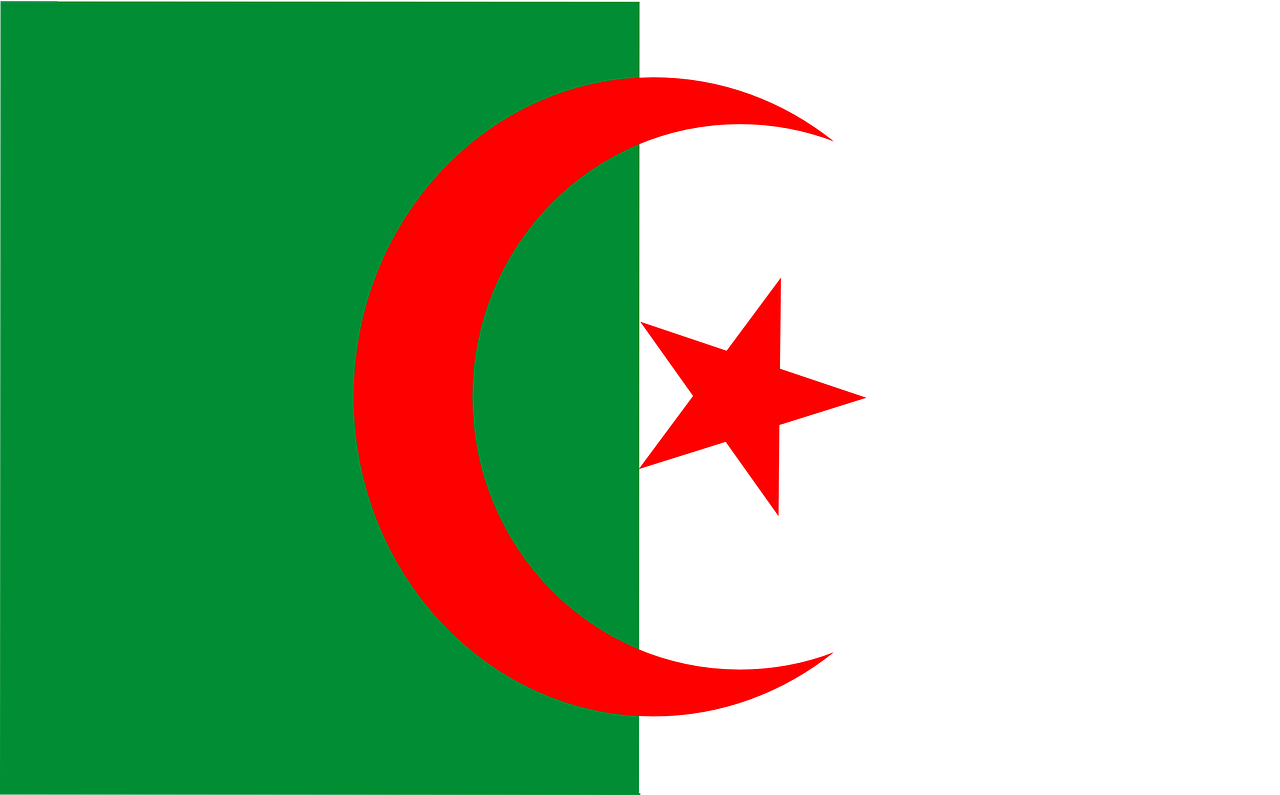Algeria, Vėliava, Afrika, Arabiškas, Tauta, Žalias, Balta, Raudona, Mėnulis, Žvaigždė