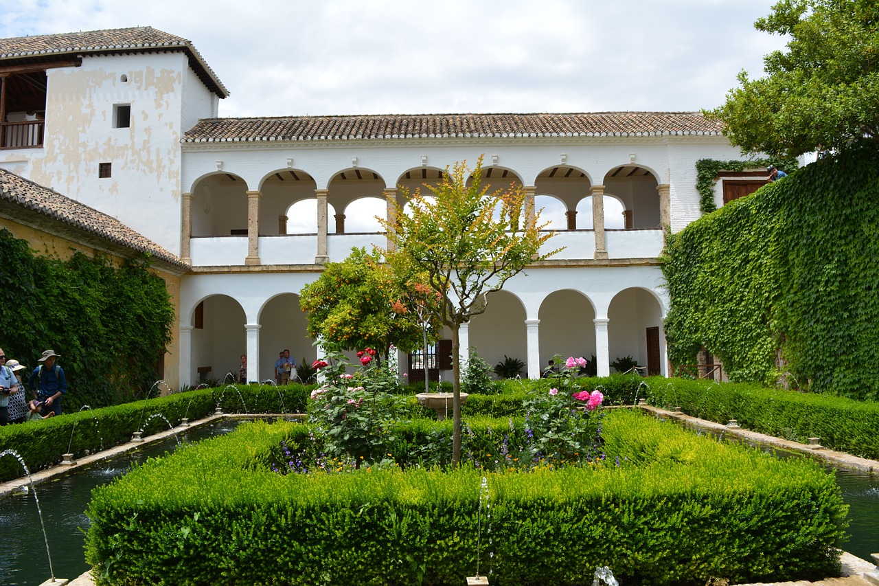 Alhambra,  Generalife,  Granada,  Sodas,  Andalūzijos,  Kiemas, Nemokamos Nuotraukos,  Nemokama Licenzija