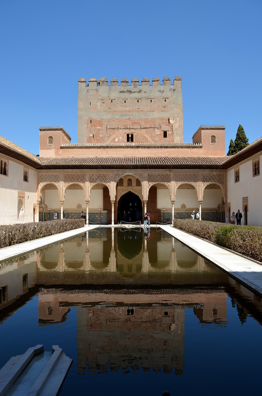 Alhambra, Veidrodis, Refleksai, Tvirtovė, Maurų, Simetriškas, Granada, Andalūzija, Architektūra, Veidrodinis Vaizdas