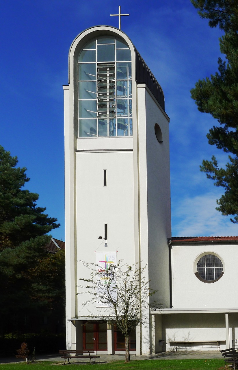 Allerheiligenkirche, Berlynas, Bažnyčia, Varpai, Bokštas, Šiuolaikiška, Pastatas, Religinis, Eksterjeras, Šventykla