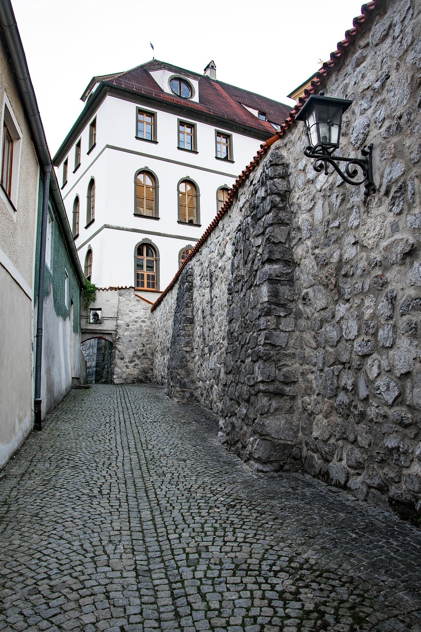 Alėja, Akmuo, Sienos, Pilis, Architektūra, Benediktinerkloster St, Mangas, Füssen, Vokietija, Nemokamos Nuotraukos