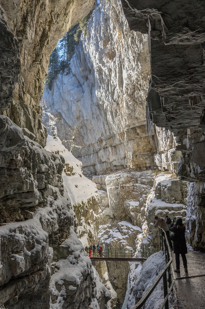 Allgäu, Alpių, Breitachklamm, Oberstdorf, Ledas, Gorge, Žiema, Sniegas, Rokas, Allgäu Alpės