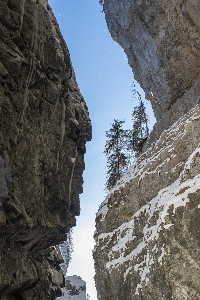 Allgäu, Alpių, Breitachklamm, Oberstdorf, Ledas, Gorge, Žiema, Sniegas, Rokas, Medžiai