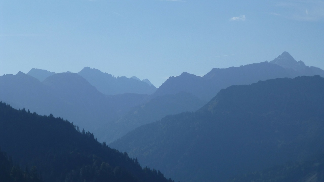 Allgäu, Panorama, Vaizdas, Kalnai, Hochvogel, Šešėlis, Aukščiausiojo Lygio Susitikimas, Debesuota, Dangus, Mėlynas