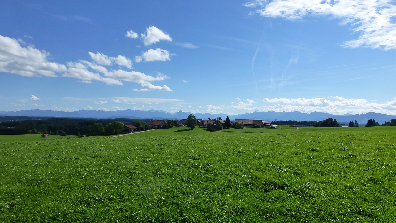 Allgäu, Kalnai, Kaimas, Pieva, Saulė, Panorama, Perspektyva, Nemokamos Nuotraukos,  Nemokama Licenzija