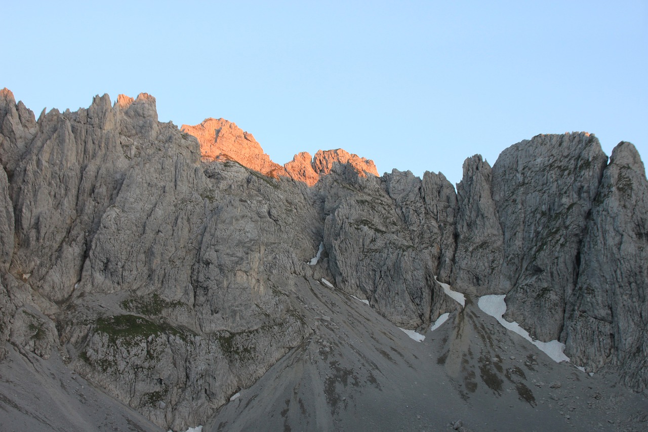 Alpenglühen, Kalnai, Wilderkaiser, Alpių, Kaiser Kalnai, Nemokamos Nuotraukos,  Nemokama Licenzija