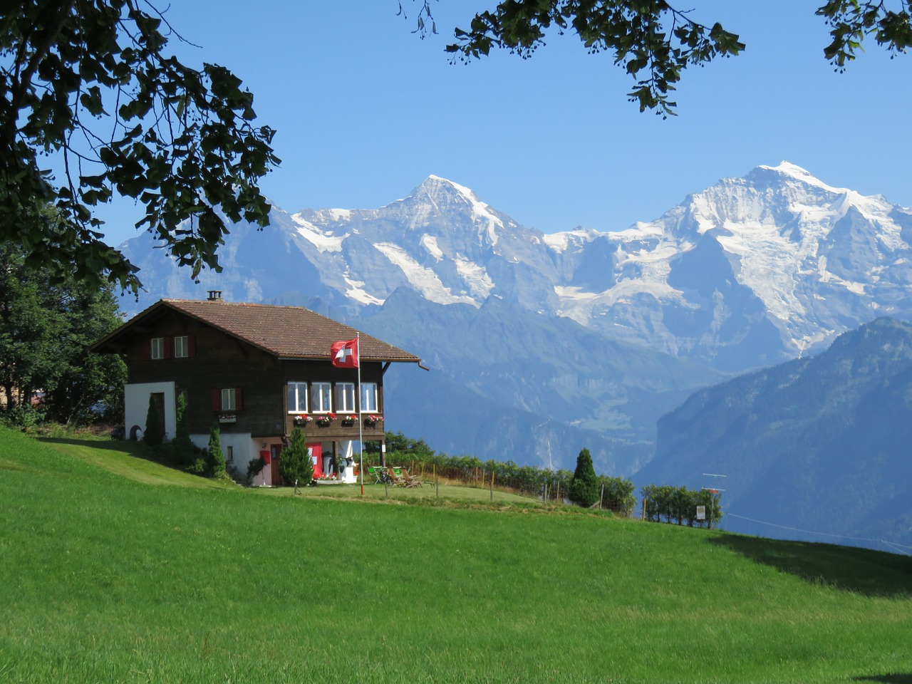 Alpių, Kalnai, Panorama, Šveicarija, Mėlynas, Vasara, Kalnų Peizažas, Kalnų, Kraštovaizdis, Eigeris