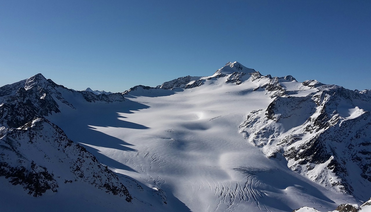 Alpių, Alpių Panorama, Kalnai, Kalnų, Austria, Wildspitze, Ledynas, Ledinis Ledas, Sniegas, Aukščiausiojo Lygio Susitikimas