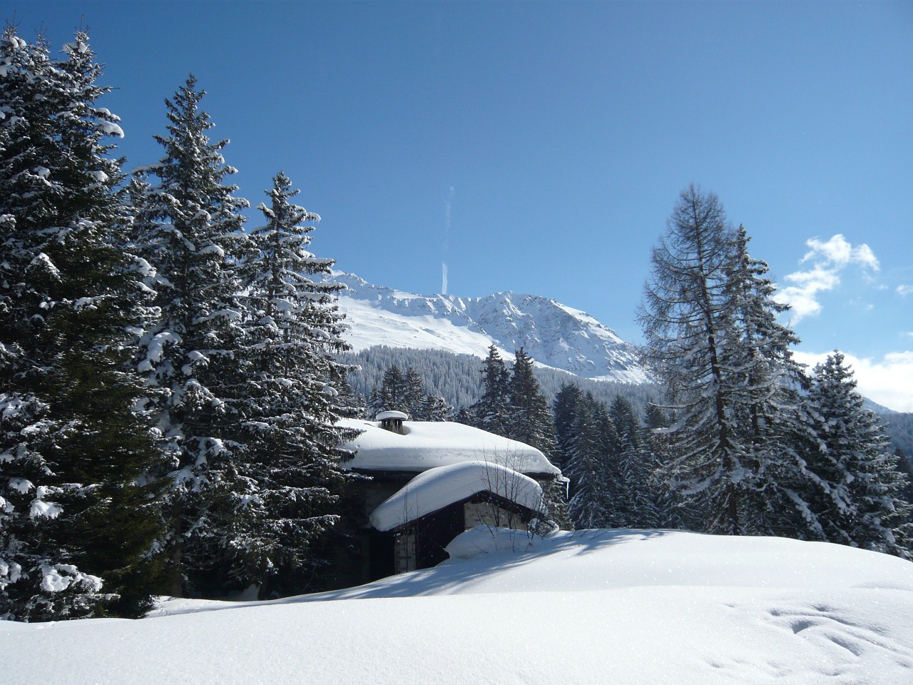 Alpių, Kalnas, Šveicarija, Gamta, Dangus, Graubünden, Lenzerheide, Sniegas, Kraštovaizdis, Žiemą
