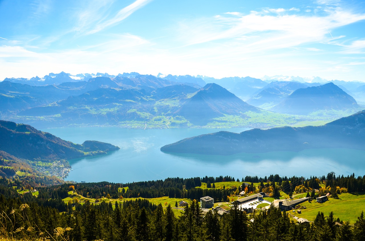 Alpių, Rigi, Rigi Kaltbad, Ežero Lucerne Regionas, Kalnų Panorama, Gamta, Tolimas Vaizdas, Kalnai, Kalnų Pieva, Numatymas