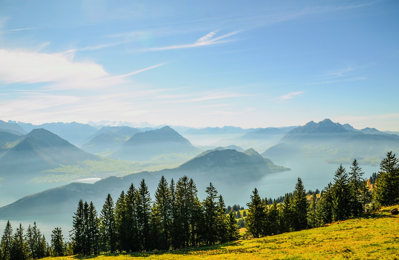 Alpių, Rigi, Pilatus, Ežero Lucerne Regionas, Garantuoti Atsargas, Kalnų Panorama, Migla, Gamta, Tolimas Vaizdas, Kalnai