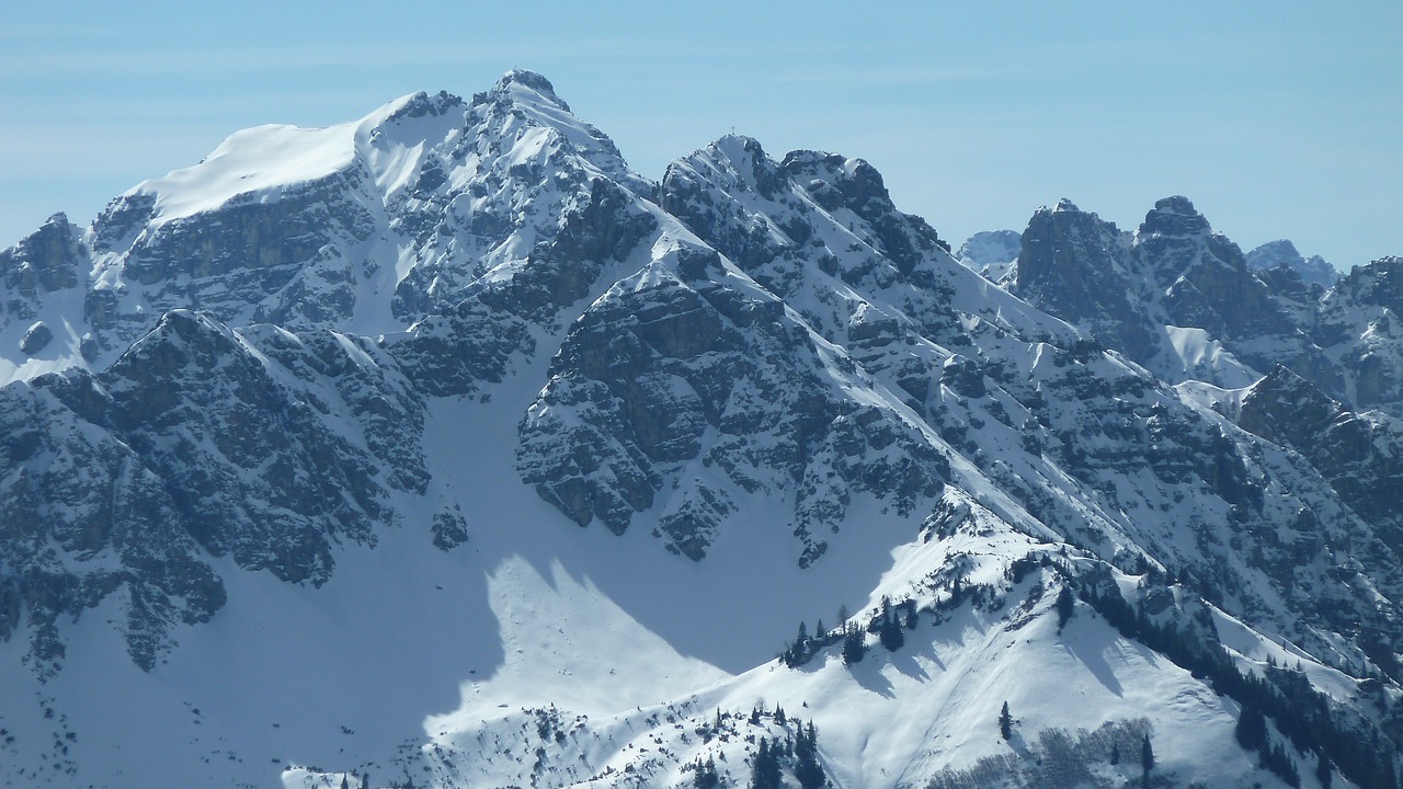 Alpių, Allgäu, Lailachspitze, Litniskrofenas, Krottenkoepfe, Žiema, Sniegas, Kalnai, Žiemą, Vaizdas