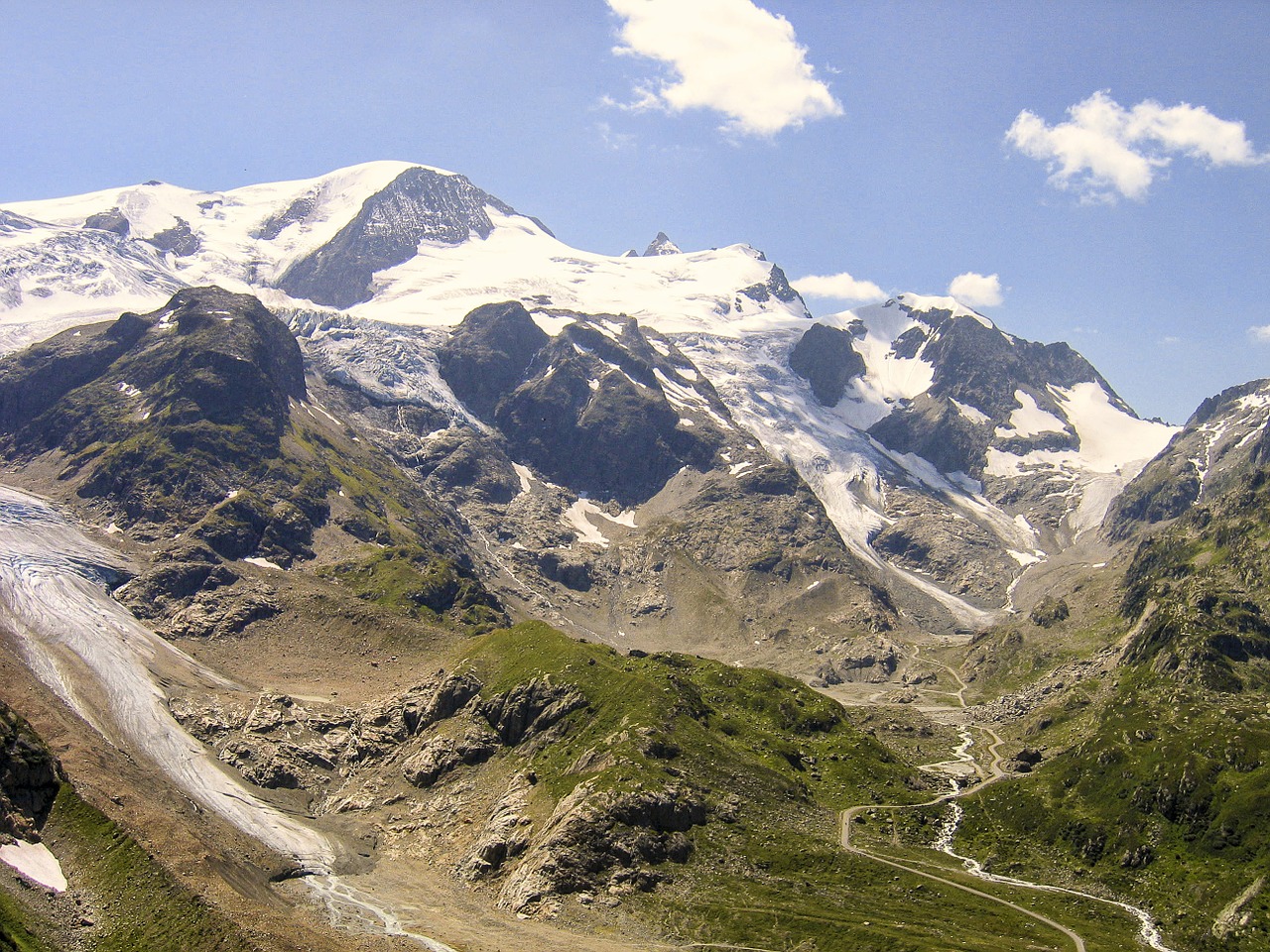 Alpių, Kalnai, Sniegas, Kalnų Peizažas, Gamta, Vasara, Vaizdas, Šveicarija, Kraštovaizdis, Susten Pass