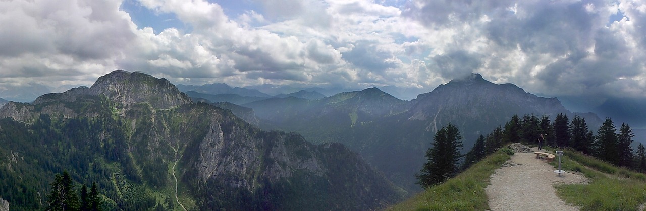 Alpių, Panorama, Takas, Didelis Kelias, Debesys, Vasara, Rokas, Dangus, Vaizdas, Allgäu Alpės
