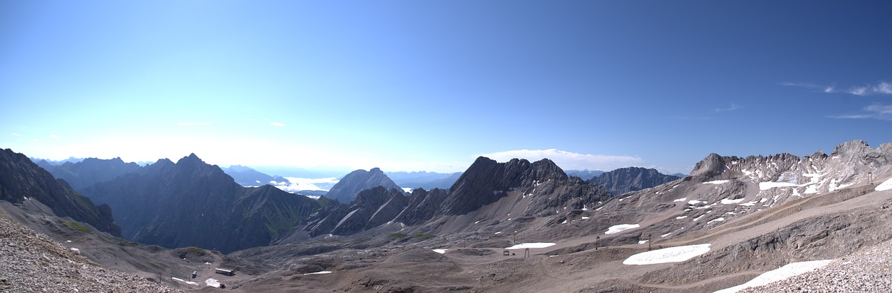Alpių Panorama, Zugspitze, Mėlynas, Alpių, Dangus, Gamta, Kraštovaizdis, Tolimas Vaizdas, Debesys, Mėlynas Dangus