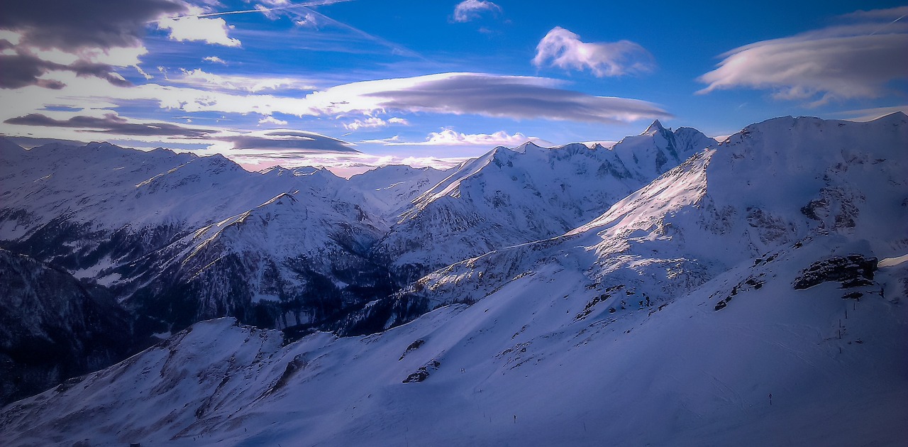 Alpės, Austria, Slidinėjimas, Kalnai, Panorama, Sniegas, Žiema, Kalnas, Snieguotas Alpės, Debesys