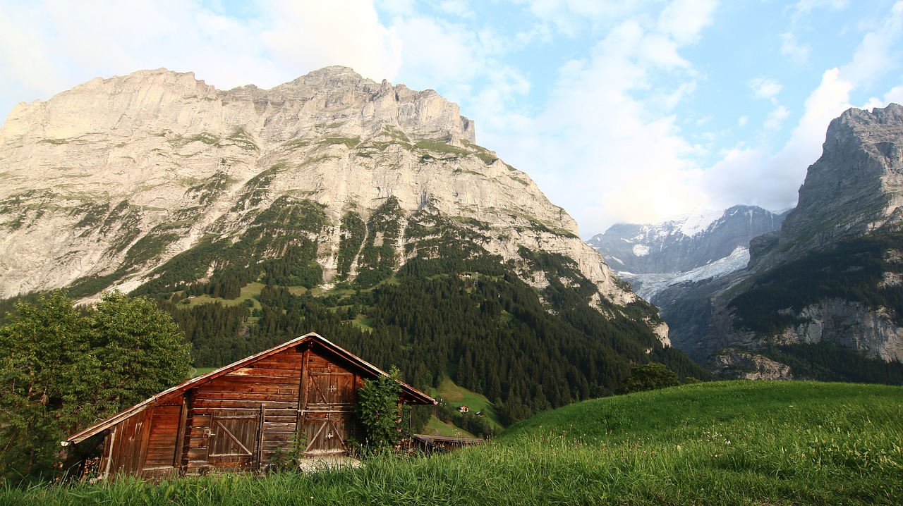 Alpės, Ledo Kepurė, Eigeris, Interlaken, Sniego Kalnas, Kalnas, Slėnis, Peizažas, Kraštovaizdis, Horon