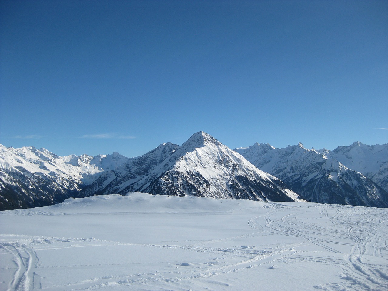 Alpės, Sniegas, Slidinėjimas, Mayrhofen, Zillertal, Austria, Žiema, Europa, Balta, Slidinėjimas