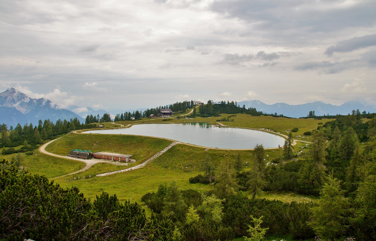 Alpės,  Austrija,  Schafkogelsee,  Kalnai,  Alpine,  Ežeras,  Panorama,  Twilight,  Hinterstoder,  Vasara