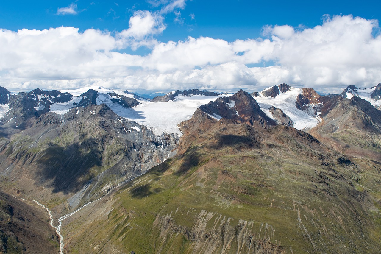 Alpės,  Kalnai,  Panorama,  Debesys,  Peržiūrėti,  Aukštis,  Ledynas,  Vasara,  Kraštovaizdis,  Austrija