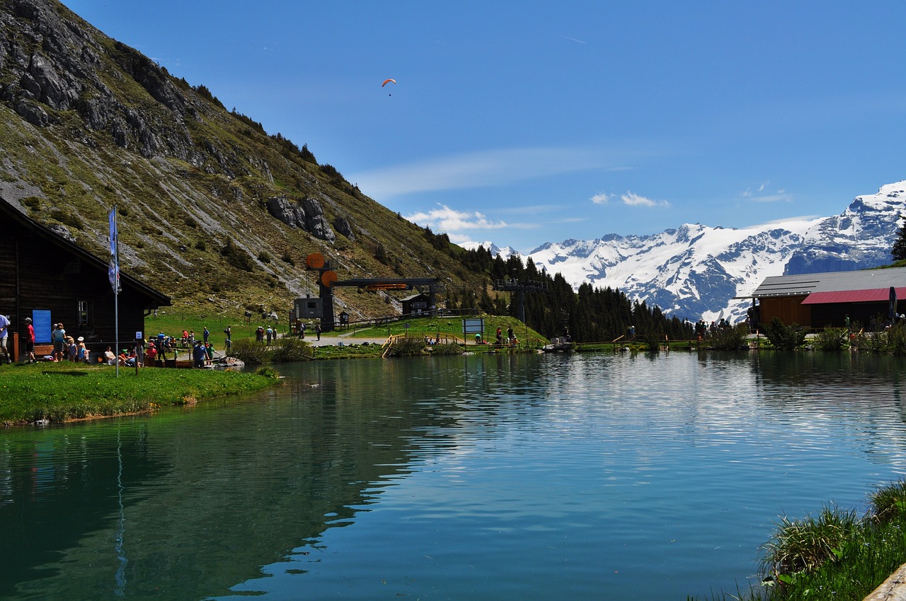 Alpsee, Šveicarija, Kalnai, Swiss Alps, Kalnai, Bergsee, Gamta, Kraštovaizdis, Apšvietimas, Nemokamos Nuotraukos