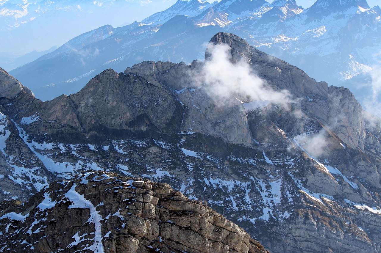 Alpstein, Kalnai, Panorama, Swiss Alps, Vaizdas, Nuotaika, Sniegas, Tolimas Vaizdas, Nemokamos Nuotraukos,  Nemokama Licenzija