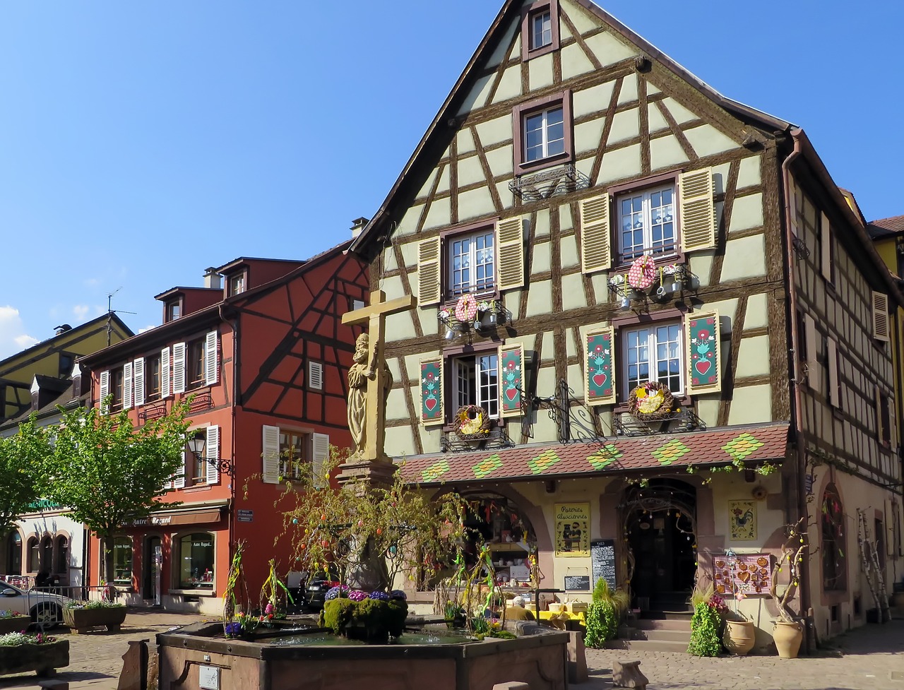 Alsace, Kaimas, Namas, Smeigės, Mūrinis Namas, Seni Namai, Fasadas, Nemokamos Nuotraukos,  Nemokama Licenzija