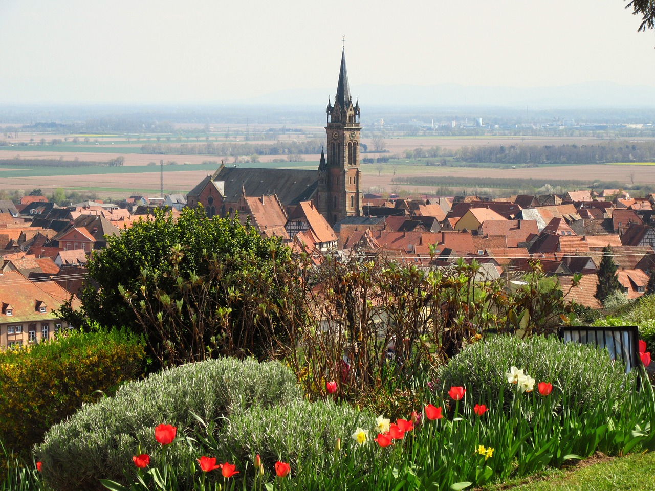 Alsace, Kaimas, France, Paveldas, Seni Namai, Kaimo Vietovė, Senas Kaimas, Bažnyčia, Religija, Panoraminis