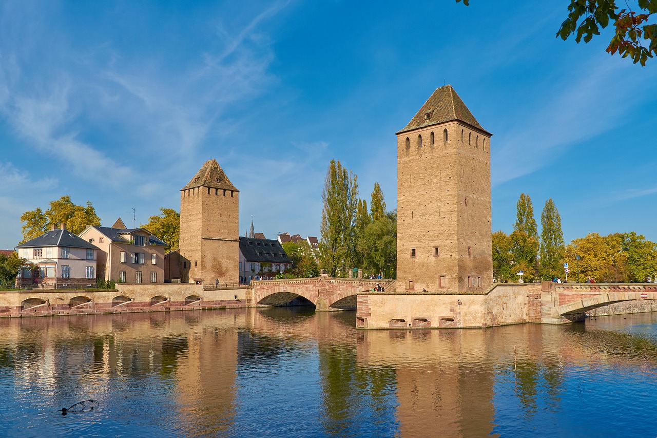 Alsace, Strasbourg, Henri Bokštas, Ponto Vokai, Kanoninis Bastionas, Weir, Bokštas, Tiltas, Upė, Viduramžiai