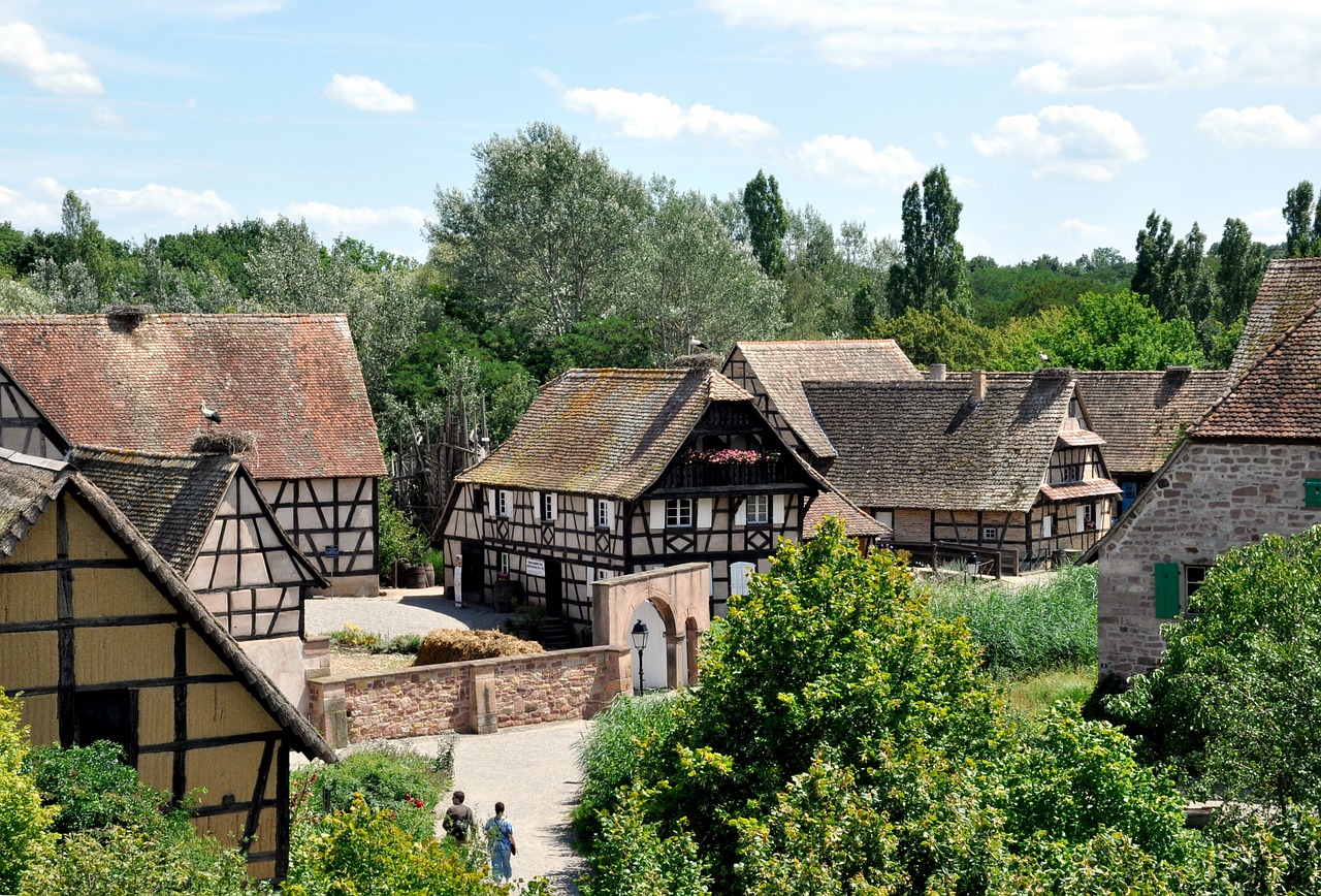 Alsace, Ecomusée, Muziejaus Kaimas, Alsace, Kraštovaizdis, Senamiestis, Kaimas, Istorinis, Senas, Miškas