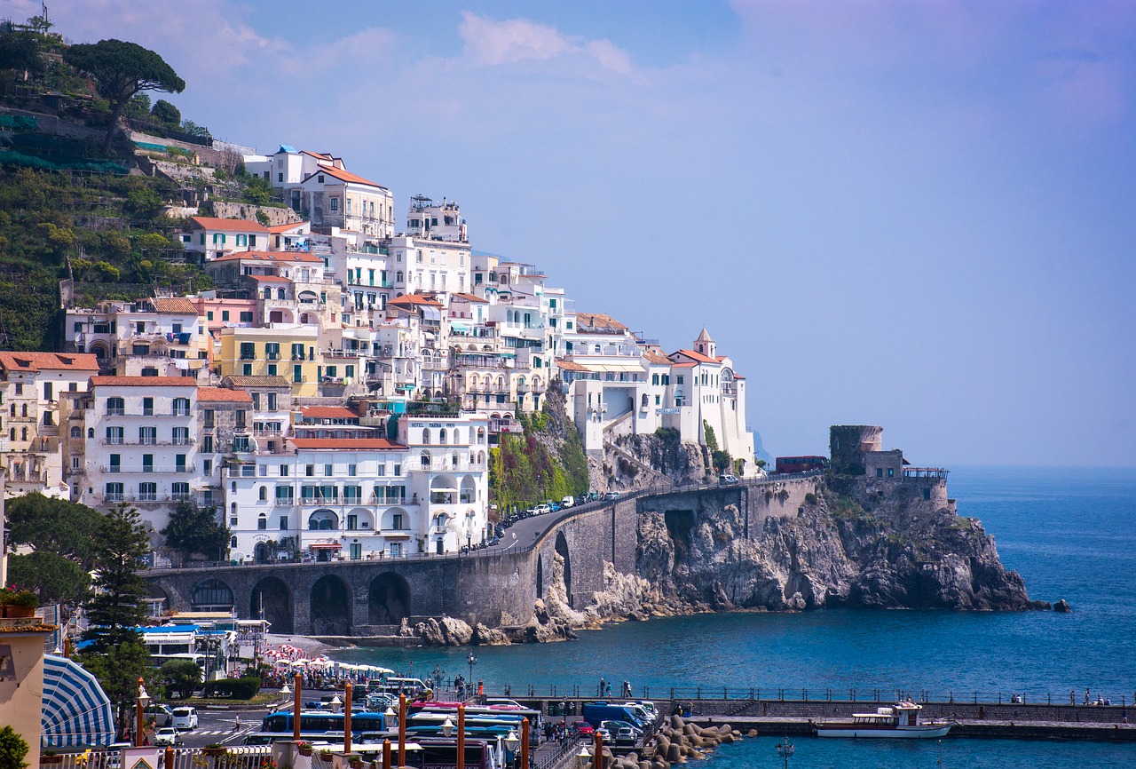 Amalfi, Amalfi Pakrantė, Kranto, Uolos, Campania, Italy, Rokas, Namai, Vaizdingas, Viduržemio Jūros