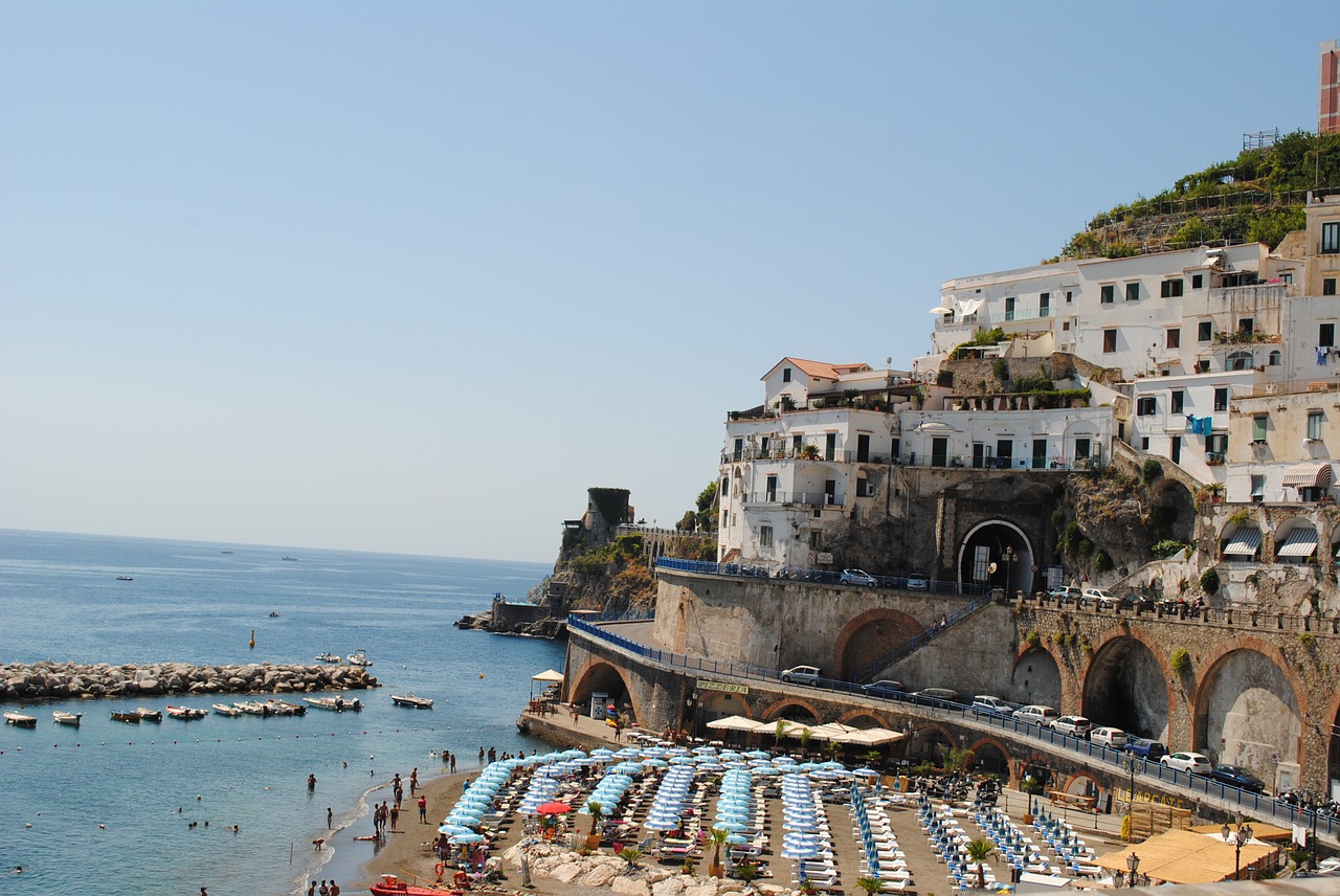 Amalfi, Kranto, Italy, Jūra, Viduržemio Jūros, Europa, Kelionė, Kraštovaizdis, Vasara, Turizmas