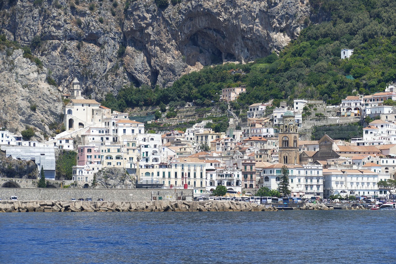 Amalfio Pakrantė,  Italija,  Pakrantės,  Rokas,  Turizmas,  Viduržemio Jūros,  Kraštovaizdis,  Amalfi,  Kampanija,  Namai