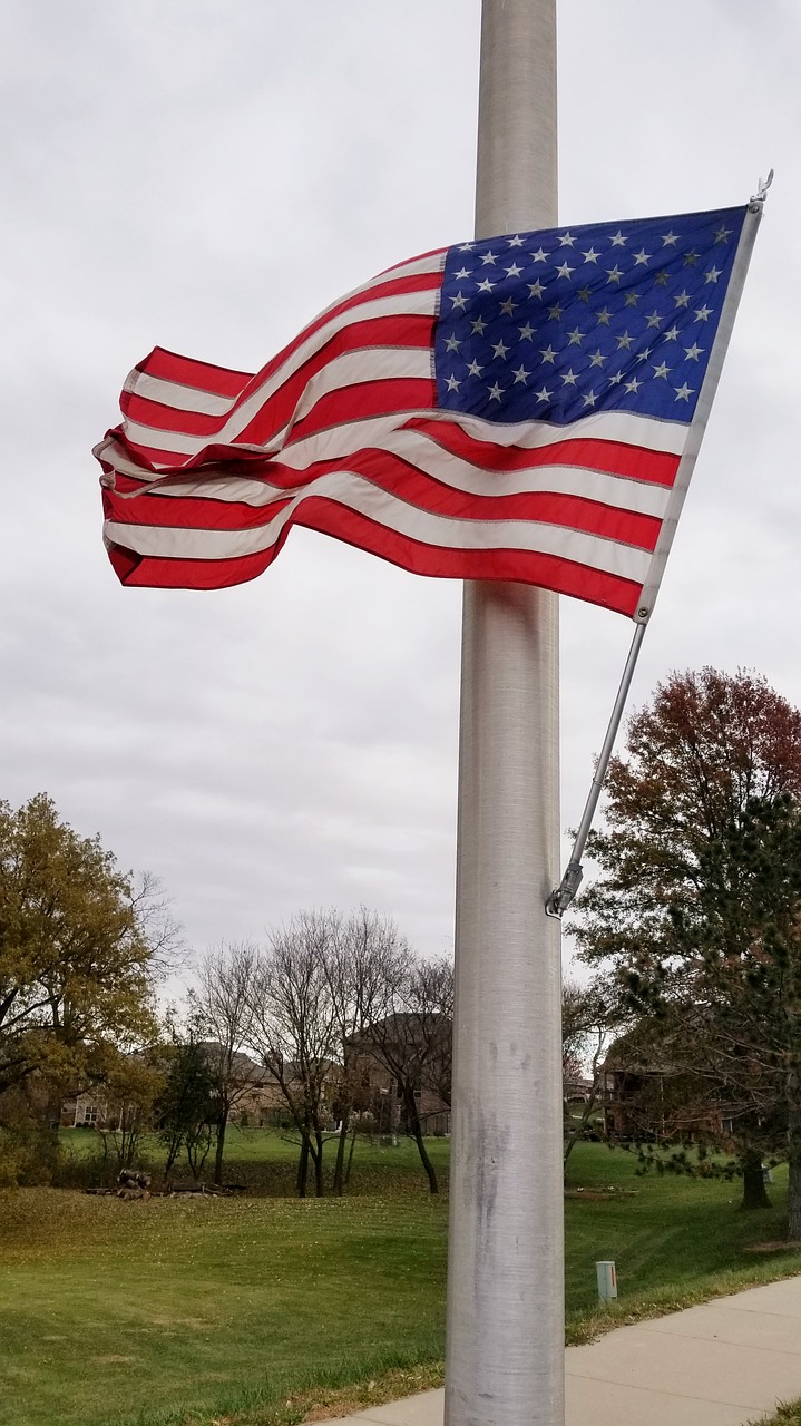 Amerikietis, Laukas, Vėliava, Patriotizmas, Lauke, Šalis, Vėjas, Dangus, Nemokamos Nuotraukos,  Nemokama Licenzija