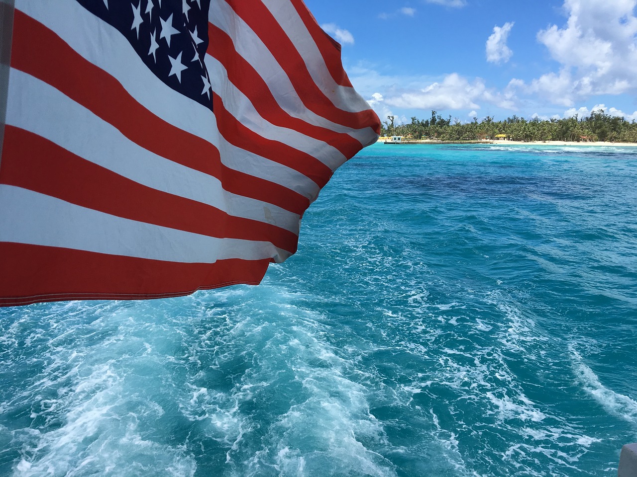Amerikos Vėliava, Bangos, Saipan, Nemokamos Nuotraukos,  Nemokama Licenzija