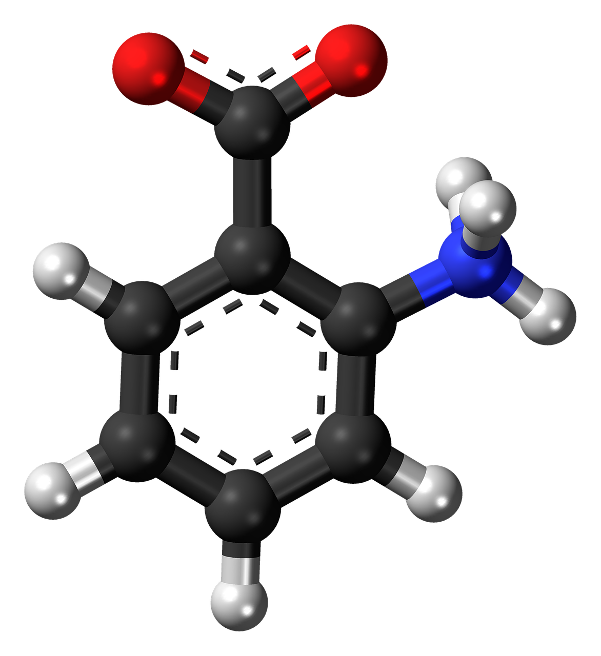 Aminobenzoato, Zwitterion, Antranilinė, Ciklinis, Aromatiniai, Modelis, Molekulė, Cheminis, Laboratorija, Mokslas
