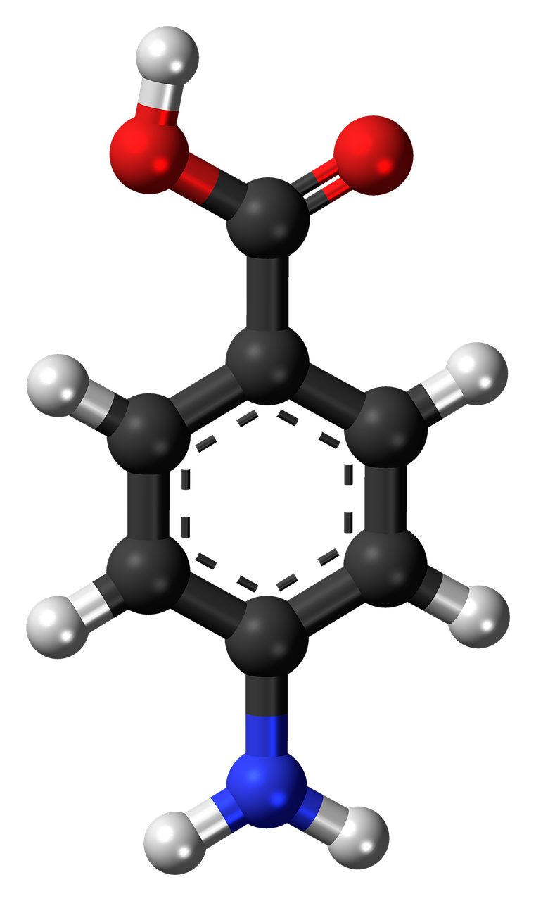 Aminobenzenkarboksirūgštis,  Molekulė,  Chemija,  Atomai,  Modelis,  Bondings,  Tyrimai,  Junginys,  Aromatiniai, Nemokamos Nuotraukos