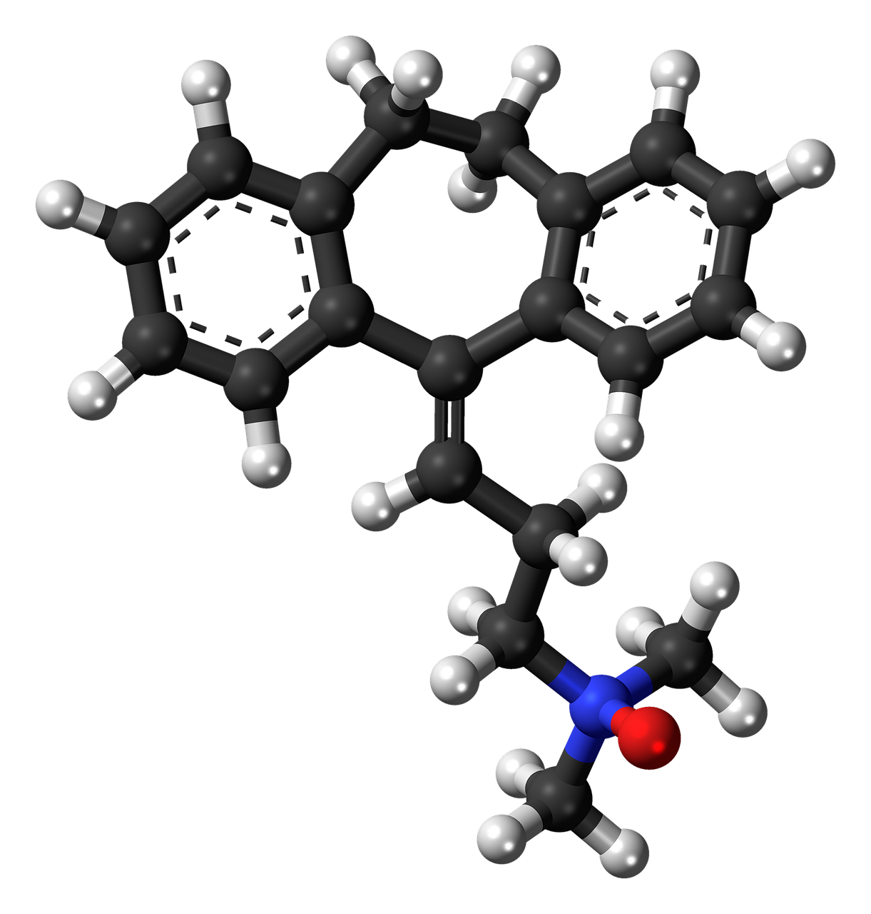 Amitriptilinoxidas, Triciklinis, Antidepresantas, Rutulys, Stick, Modelis, Chemija, Molekulė, Junginys, Nemokamos Nuotraukos