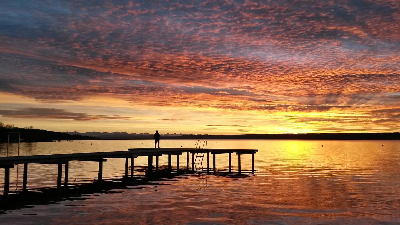 Ammersee, Saulėlydis, Vokietija, Bavarija, Nemokamos Nuotraukos,  Nemokama Licenzija