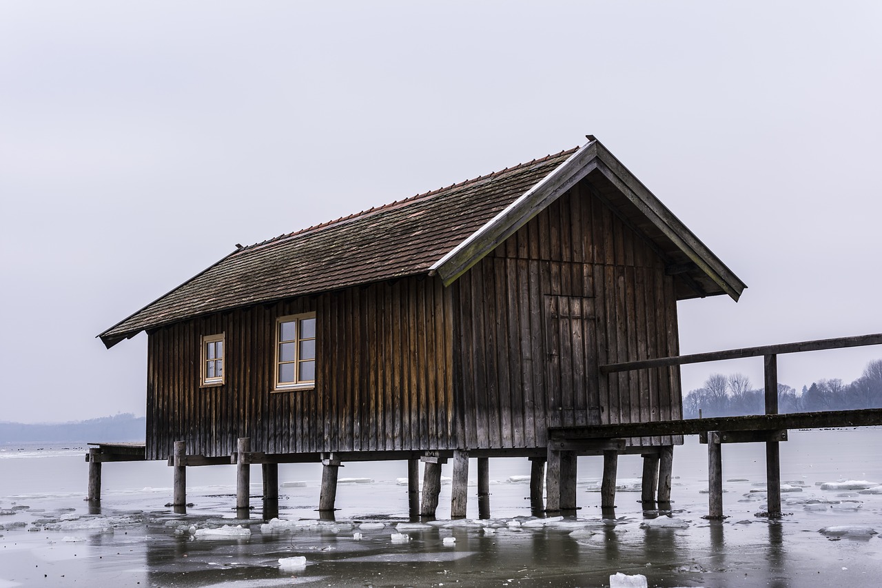 Ammersee, Valčių Namas, Sušaldyta, Vanduo, Ežeras, Internetas, Bavarija, Kraštovaizdis, Veidrodis, Vandenys