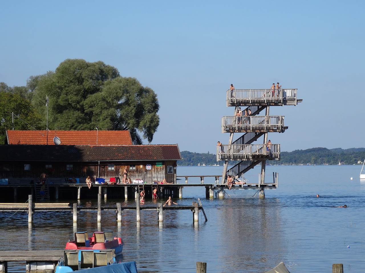 Ammersee, Utting, Strandbad, Sprogturm, Nemokamos Nuotraukos,  Nemokama Licenzija