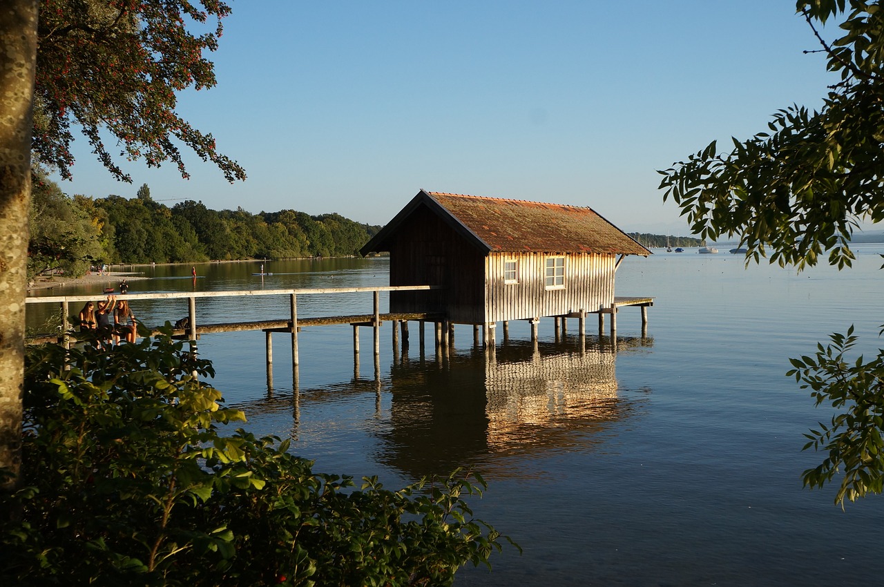 Ammersee, Tinklai, Valčių Namas, Abendstimmung, Atostogos, Bavarija, Nemokamos Nuotraukos,  Nemokama Licenzija