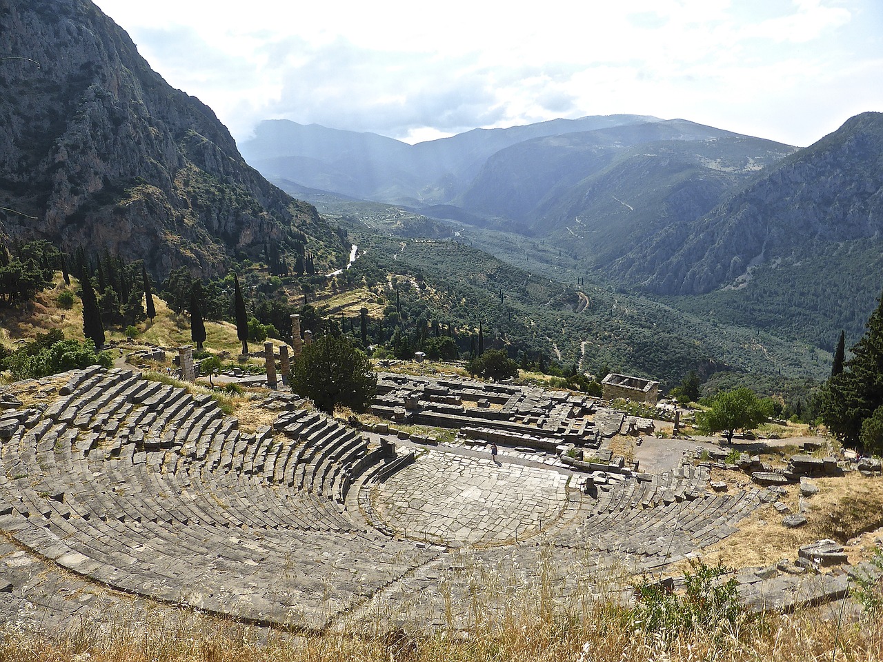 Amfiteatras, Romėnų, Delphi, Griuvėsiai, Paminklas, Istorinis, Senovės, Senas, Istorija, Amfiteatras