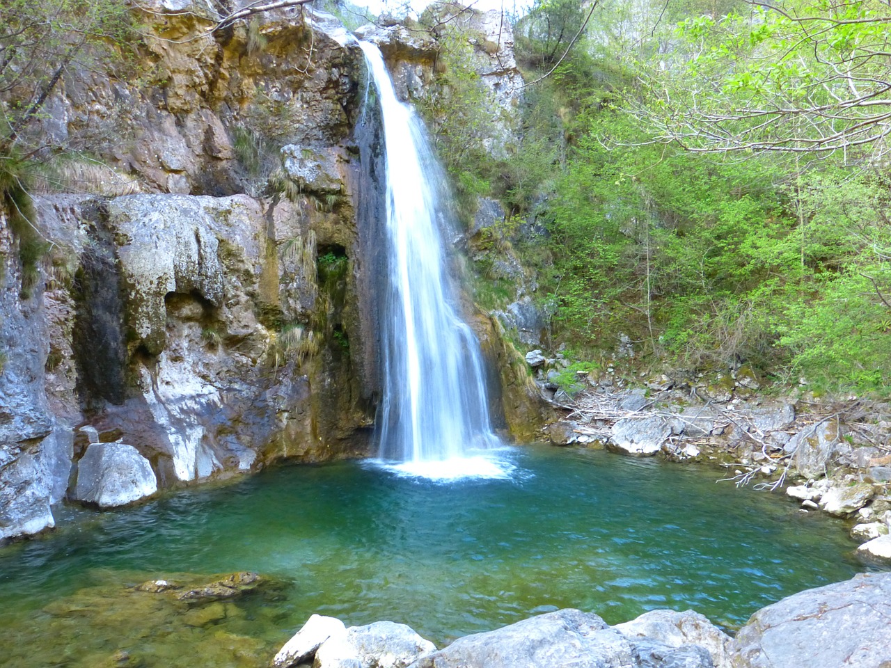 Ampola Cascata, Krioklys, Vanduo, Srautas, Valle Di Ledro, Italy, Cascata Di Storo, Storo, Nemokamos Nuotraukos,  Nemokama Licenzija