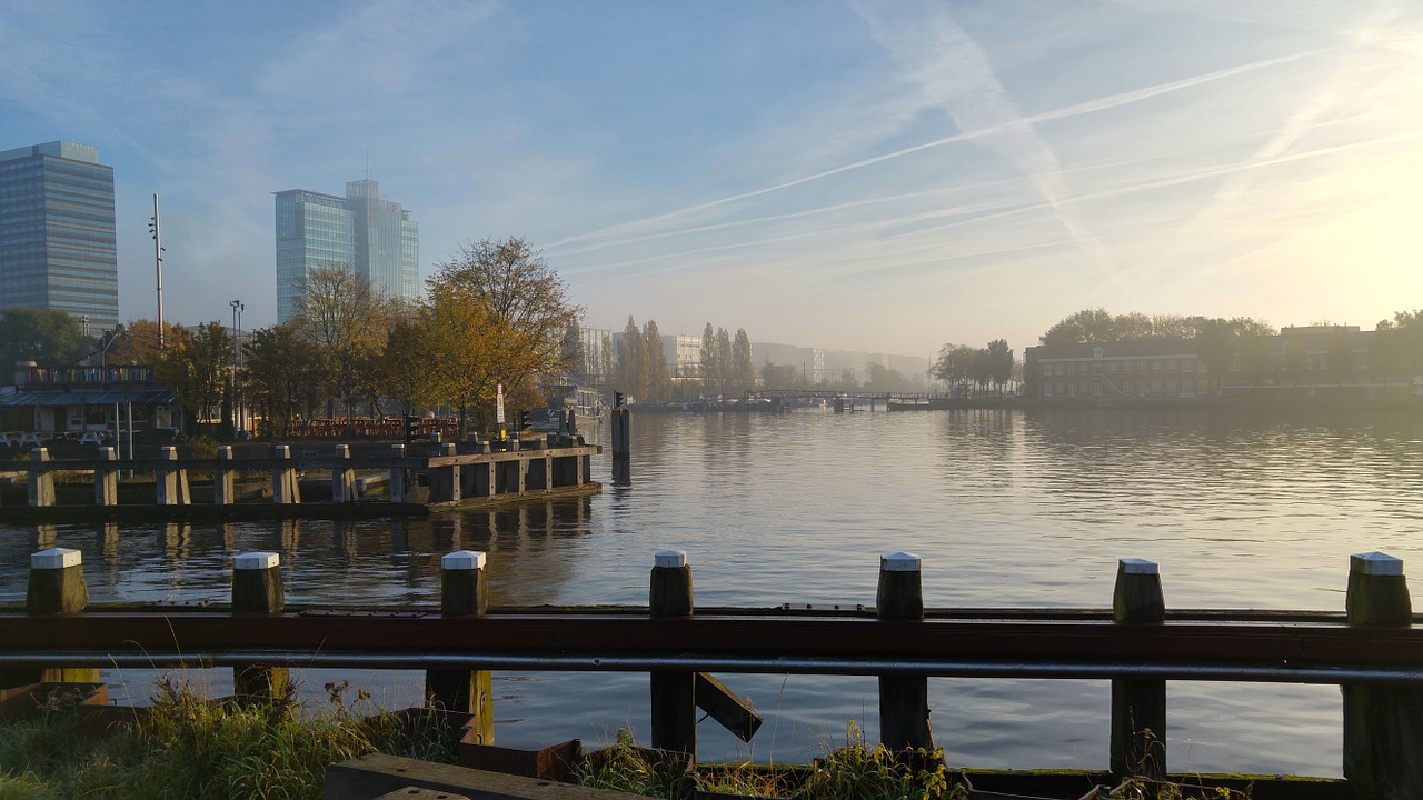 Amsterdamas, Vakarų Amsterdamas, Rytas, Rūkas, Saulėtekis, Nuotaika, Anksti Ryte, Bespalvis, Nemokamos Nuotraukos,  Nemokama Licenzija