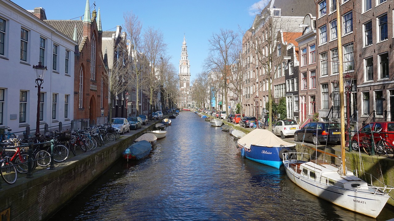 Amsterdamas, Upė, Tiltas, Laivas, Nyderlandai, Kanalas, Vanduo, Architektūra, Valtys, Saulė